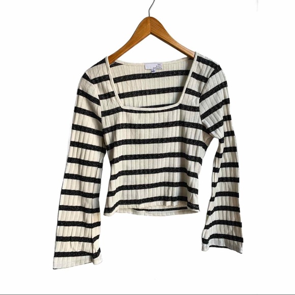 NWOT Nordstrom Ten Sixty Sherman white striped top - Picture 2 of 5